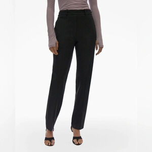 Helmut Lang Pleated Slim Leg Black Trousers